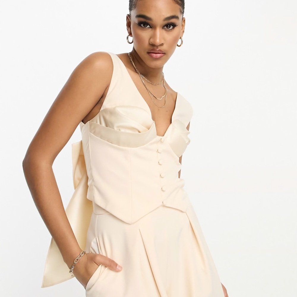 Elegant Cream Corset Top